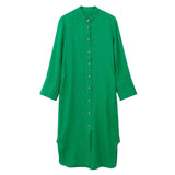 TRAF Linen Shirt Dress  Apple Green