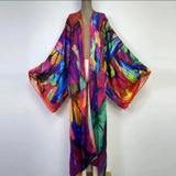 Graffiti tie-dye print sexy Kimono