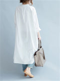 Oversized Linen Casual Shirt Dress