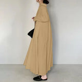 Spring Cotton Linen Women Long Dress White A-line Shirt Dresses Female Winter Trendy Elegant Casual Korean Fashion Clothes