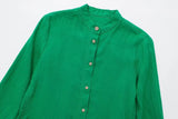 TRAF Linen Shirt Dress  Apple Green