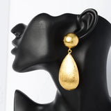 18K Gold Plated Scrub Drop Dangle Earrings