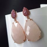 Natural Stones Earrings with Zircon