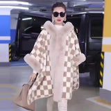 Plaid & Plush Shawl Coat