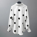 Printed Long Sleeve Polka Dot Blouse