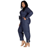 Olome Plus Size Denim Romper