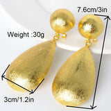 18K Gold Plated Scrub Drop Dangle Earrings