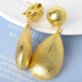 18K Gold Plated Scrub Drop Dangle Earrings