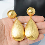 18K Gold Plated Scrub Drop Dangle Earrings