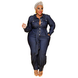 Olome Plus Size Denim Romper