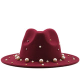 Rosia Big Pearl Wide Brim Panama Sombrero Jazz Hat