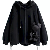 Plush Thick Patch Three-dimensional Doll Hoodies