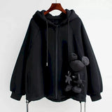 Plush Thick Patch Three-dimensional Doll Hoodies