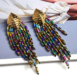 Handmade Long beaded Chain Earrings