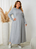 Plus-Size Hooded Casual Dress