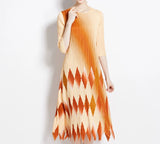 Ombre Pleated Stretch Dress