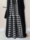 Peek A Boo Plaid Maxi Dress