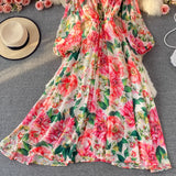 Floral Print Chiffon Dress