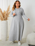 Plus-Size Hooded Casual Dress