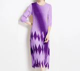 Ombre Pleated Stretch Dress