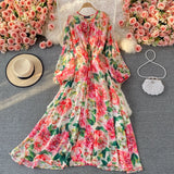 Floral Print Chiffon Dress