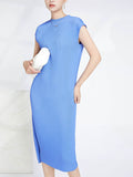 Miyake Solid Sheath Stretch Mid Dress