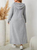 Plus-Size Hooded Casual Dress