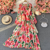 Floral Print Chiffon Dress