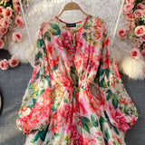 Floral Print Chiffon Dress