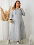 Plus-Size Hooded Casual Dress