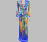 Burst Rainbow Gradient Maxi Dress