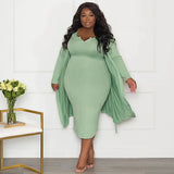 Luci Plus Size Solid Color Two Piece Set