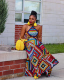 Dashiki Strapless Dress