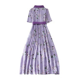 Purple Flower Print Dress