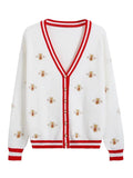 Bee Embroidery Cardigan