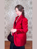 Velvet Red Blazer Coat