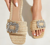 Silvia Cane Crystal Sandals