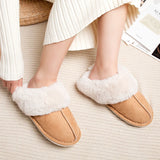 Plush Suede Faux Fur Slippers