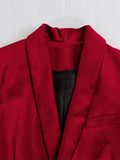 Velvet Red Blazer Coat