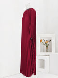 Elegant Pleated Batwing Dress