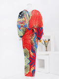 Miyake Abstract Print Pleated Dress