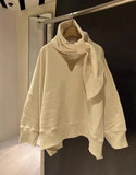 Scarf Collar Womens Sweatshirt