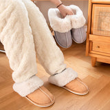 Plush Suede Faux Fur Slippers