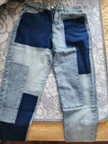 Contrast Color Patchwork Slouchy Jeans