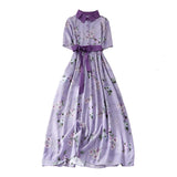 Purple Flower Print Dress