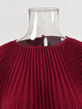 Elegant Pleated Batwing Dress