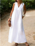 Arielle Sleeveless Cotton Linen Dress