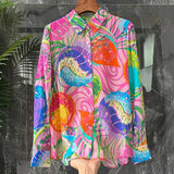 Printed Abstract Satin Shirt