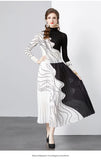 Miyake Hand-Pleated Long Sleeve Stretch Skirt Set