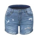 Casual  Distressed  Denim Shorts